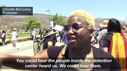 Religious groups protest at US detention center for migrants