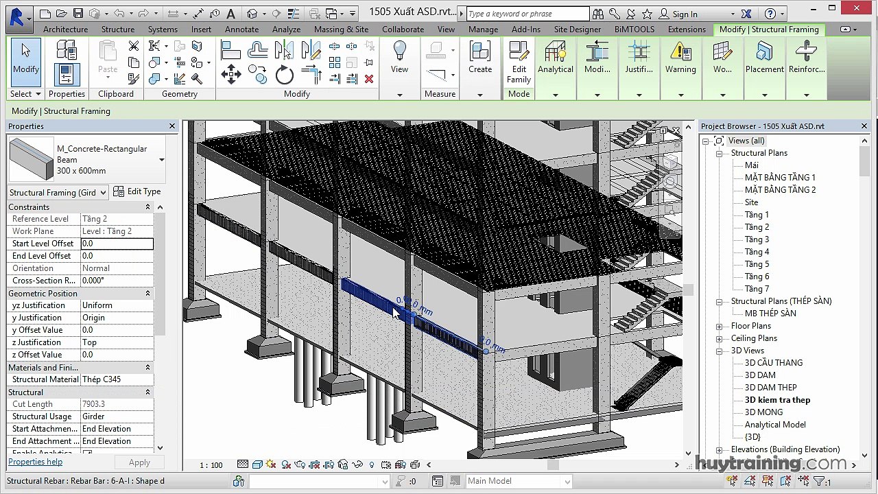 1505. _Triển khai chi tiết vẽ cốt thép bằng ASD Reinforcement  mp4