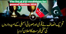 PTI finalises list of candidates of provincial, national assembly seats