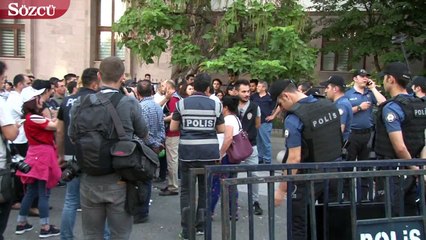 YSK önündeki halkı polis uzaklaştırdı