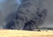 Black Smoke Rises from Stoll Fire in California's Tehama County