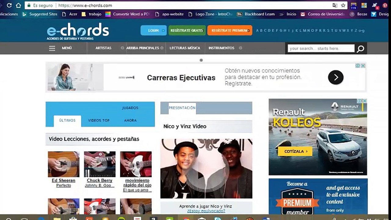5 Mejores páginas para Acordes y letras en Ingles.