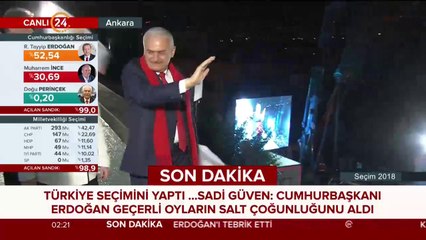 Başbakan Yıldırım, balkon konuşması yaptı