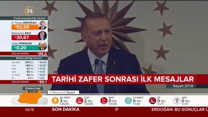 Erdoğan yeni sistemin ilk Cumhurbaşkanı