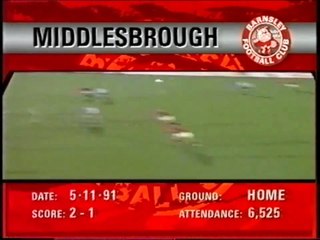 Barnsley - Middlesbrough 05-11-1991 Division Two