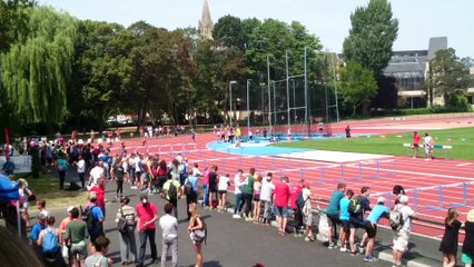 Régionaux de Normandie 2018 à Caen 100m haies Iris Lefez (finale)