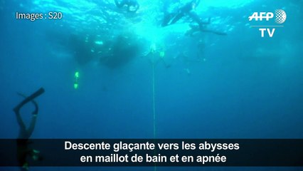 Apnée : une plongée glaciale à 105 m en maillot