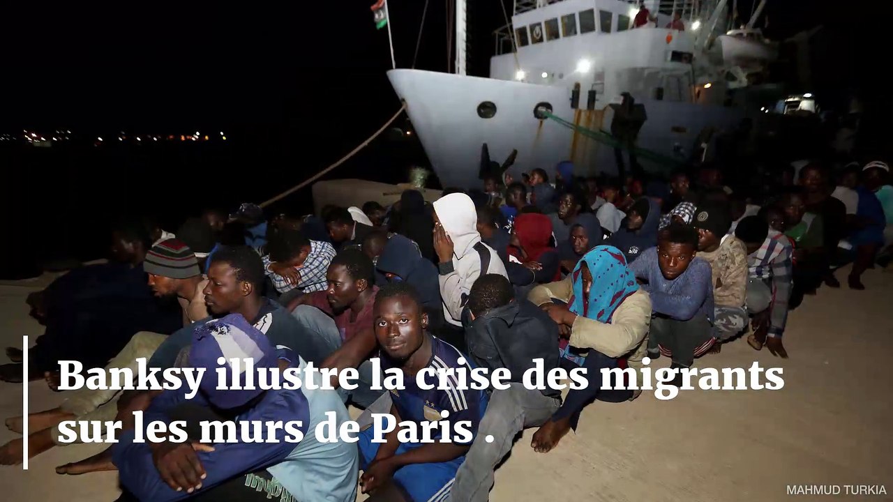 Banksy illustre la crise des migrants sur les murs de Paris