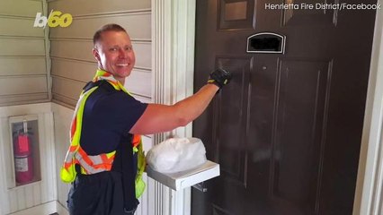 Firefighters Deliver Pizza After Delivery Driver is Injured in Car Crash