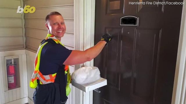 Firefighters Deliver Pizza After Delivery Driver is Injured in Car Crash