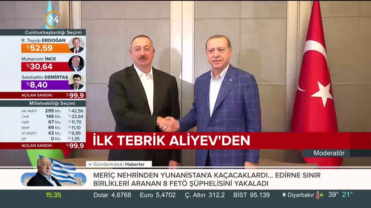 İlk tebrik Aliyev'den