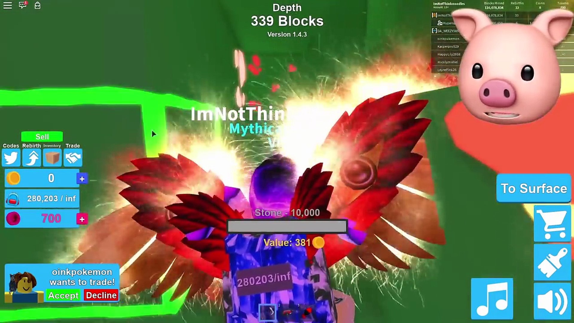 Moab Bomb 200 Rebirths Roblox Mining Simulator Dailymotion Video - how deep can you mine in roblox mining simulator youtube