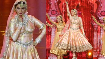 IIFA 2018: Rekha's DANCE at event MESMERIZED Everybody, Performs on stage after 20 years | FilmiBeat