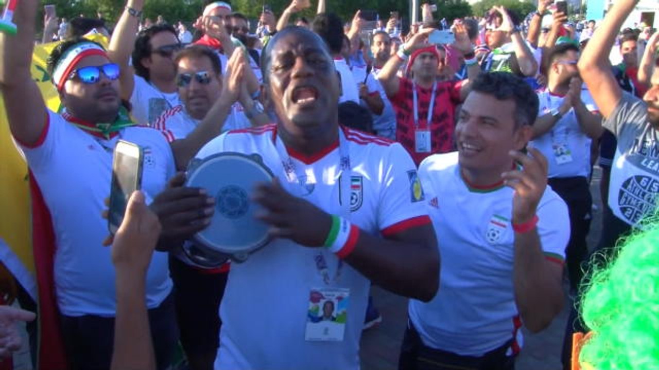 Iran fans in full voice ahead of Portugal clash