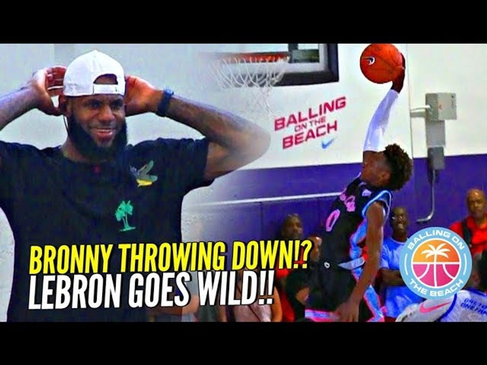 BRONNY James 1st In-Game DUNK!? Gets LeBron OUT OF HIS SEAT Going Wild!! Crowd GOES CRAZY!