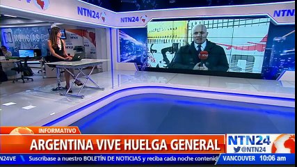 Argentina, paralizada por huelga general de 24 horas