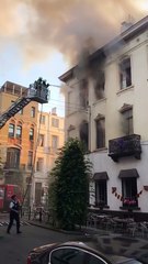 Bruxelles: un restaurant prend feu rue Stévin