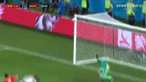 فيديو العارضة تمنع أمرابط من تسجيل هدف ثاني للمغرب أمام إسبانيا