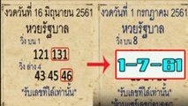 ตามกันได้เลยแม่นมากครับ100%หวยรัฐบาล ตัวบน-ล่าง งวด 1-7-61