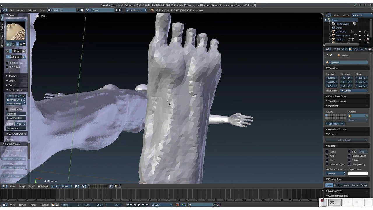 Blender: Esculpiendo un cuerpo femenino 15