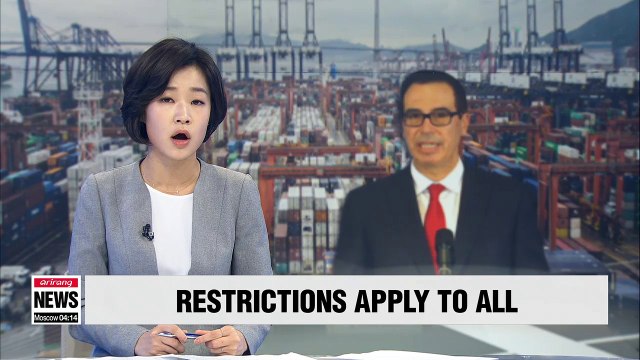 U.S. Treasury Secretary says investment restrictions will apply to all countries