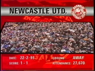 Newcastle United - Barnsley 22-02-1992 Division Two