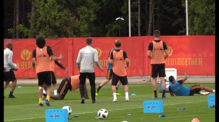 Mondial 2018 : Le "header challenge" des Diables à l'entraînement