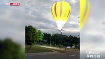 Michigan'da elektrik tellerine çarpan sıcak hava balonu alev aldı