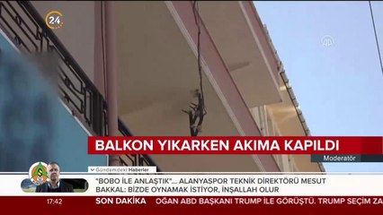 Download Video: Balkon yıkarken elektrik akımına kapıldı