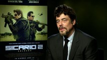 SICARIO 2: Set collapses during Benicio Del Toro interview