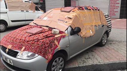 Araç sahiplerinden dolu önlemi (2) - İSTANBUL