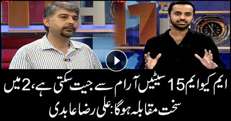 MQM can easily win 15 seats: Ali Raza Abidi