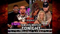 The Undertaker & Kane w/ Sara vs Bubba Ray & Devon Dudley Tag Titles Tables Match 7/30/01