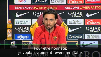Transferts - Pastore: "Je voulais revenir en Italie"