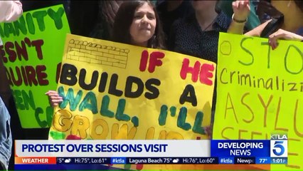 Download Video: 25 Immigration Activists Arrested as They Protest AG Sessions Visit in L.A.