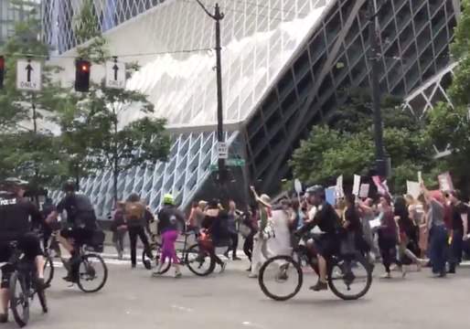 Protesters Against Supreme Court Ruling on Muslim Ban March in Seattle