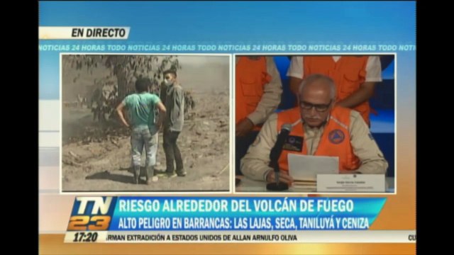 CONRED brinda conferencia de prensa sobre las comunidades vulnerables en el área del volcán de Fuego