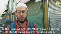 Why did an entire street shut down in Indian-administered Kashmir?