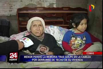Comas: menor perdió la memoria tras golpe en la cabeza por derrumbe de techo