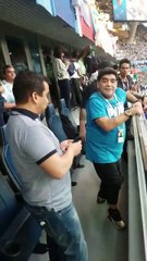 Diego Maradona at stadium during Argentina Vs Nigeria Match