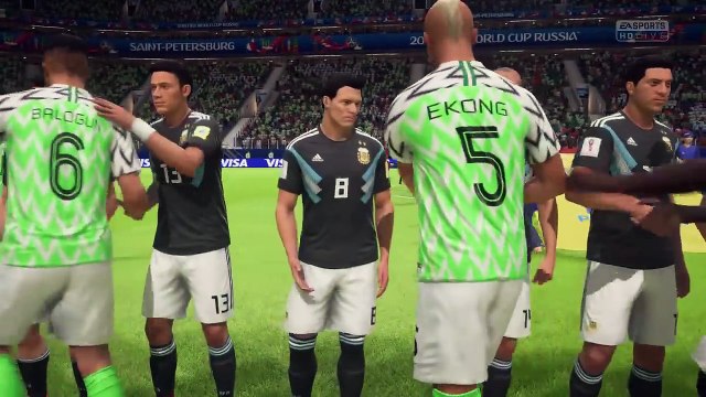World Cup 2018 Nigeria vs Argentina - Group D Full Match Sim (FIFA 18)