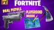 Fortnite Battle Royale Playground and Dual Pistols gameplay XBOX ONE. New Update.