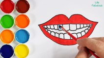 Lip Coloring Page - Comment dessiner les lèvres - Apprendre les couleurs pour les enfants