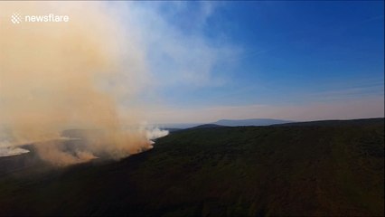 Drone captures massive wildfire in Northern Ireland