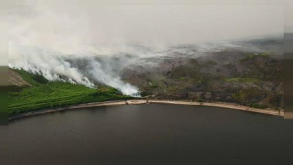 Firefighters battle moorland blaze in Greater Manchester