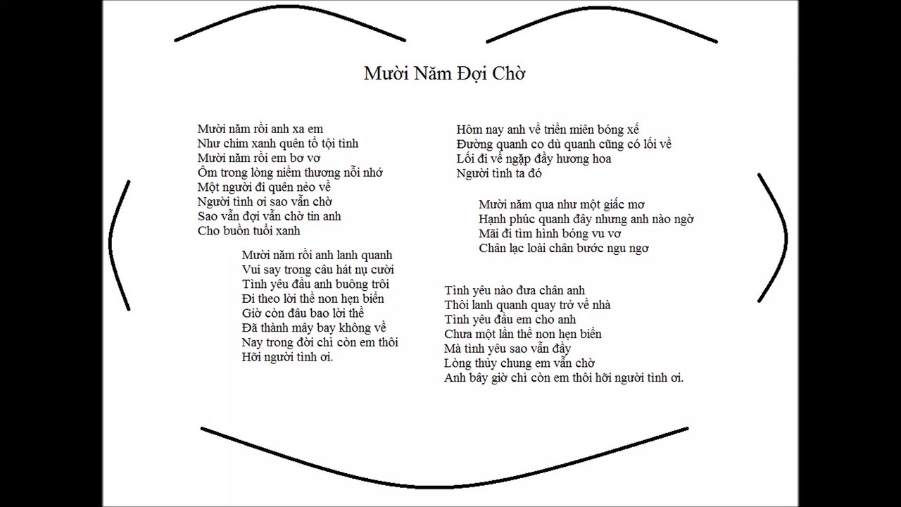 Vietnamese music "Ten years waiting" Mười Năm Đợi Chờ-Giang Trường