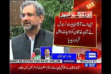 NA-57 Appellate tribunal disqualifies Shahid Khaqan Abbasi for life