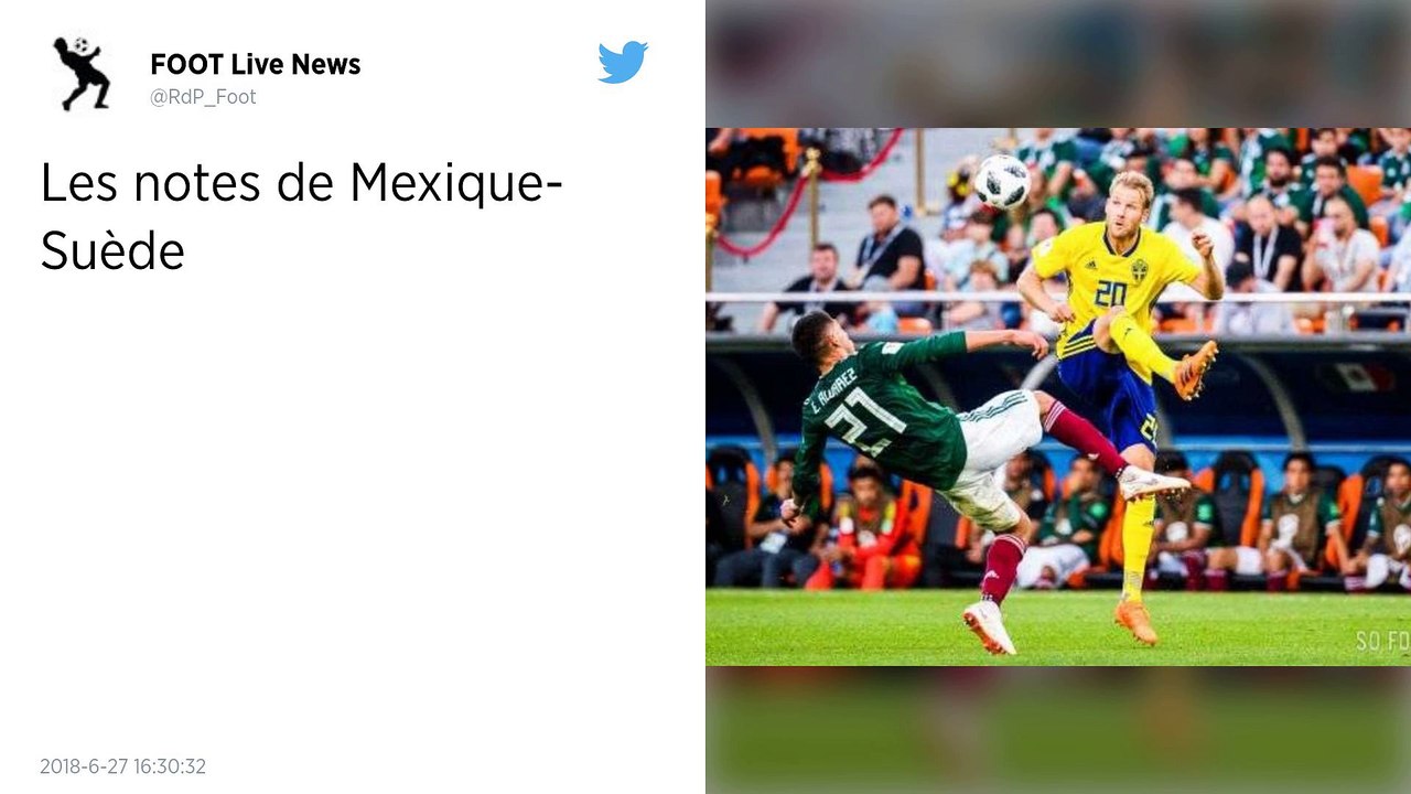 Coupe du monde 2018. La Suède bat le Mexique, les deux pays en huitièmes de finale.