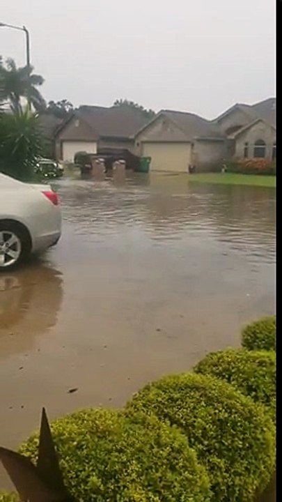 Inondations ? Il se balade en bouée canard géante !