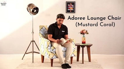 Adoree Lounge Chair Mustard Coral by WoodenStreet.com Starting From Rs. 14,849